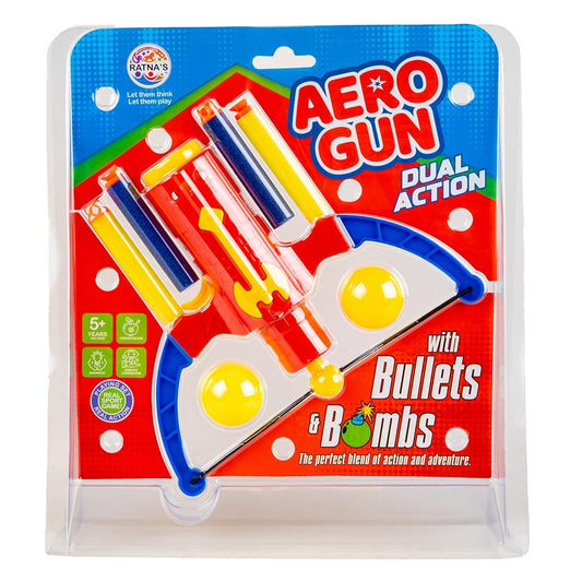 Ratna's Aero Gun with 4 Soft Bullets & 2 Plastic Balls Toys for Kids 5 Years Indoor & Outdoor Play