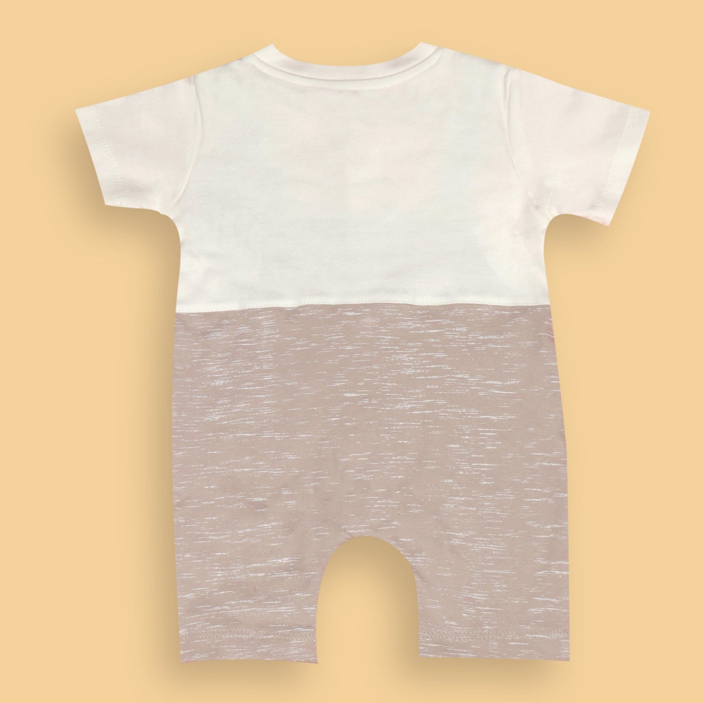 Neo Nate Light Baby Pink Soft Romper – Half Sleeve, Embroidered Teddy Bear, Snap Button, Perfect for Smart Outdoor & Parties