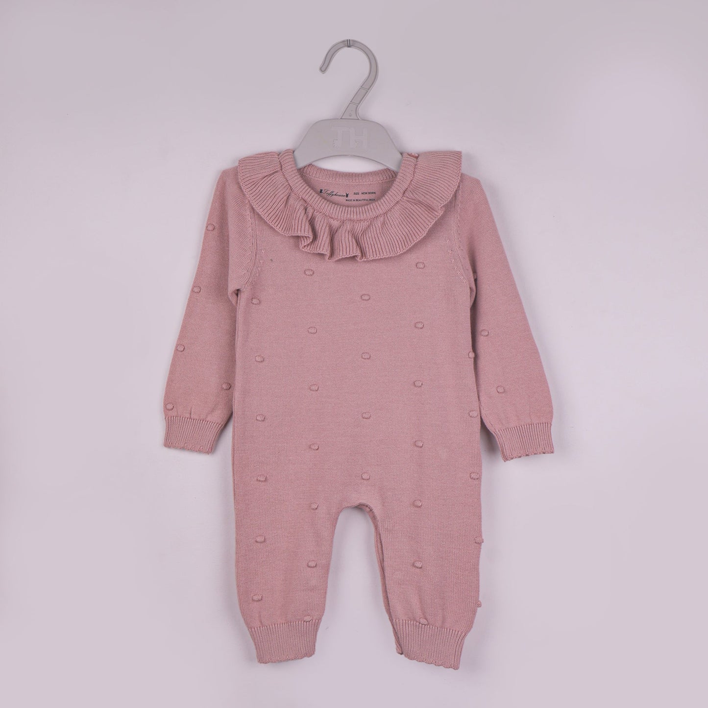Toffyhouse Baby Pink Full Sleeve Cotton Romper for Girls – Soft Comfort Fit