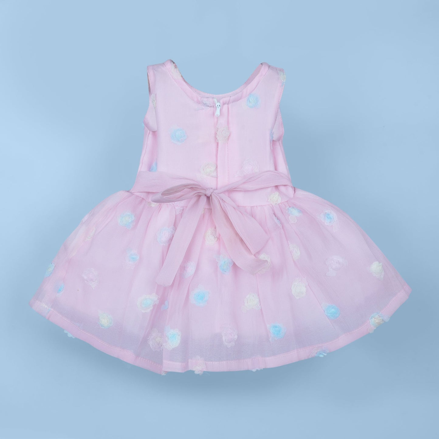 Pretty in Pink: Orrigany Sleeveless Embroidered Frock for Party & Outdoor Fun