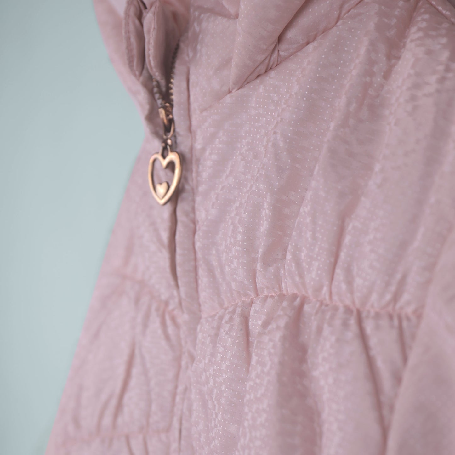 Little Kangaroos Girls Full Sleeve Baby Pink Quilted Jacket | Zip Closure for Winter Days