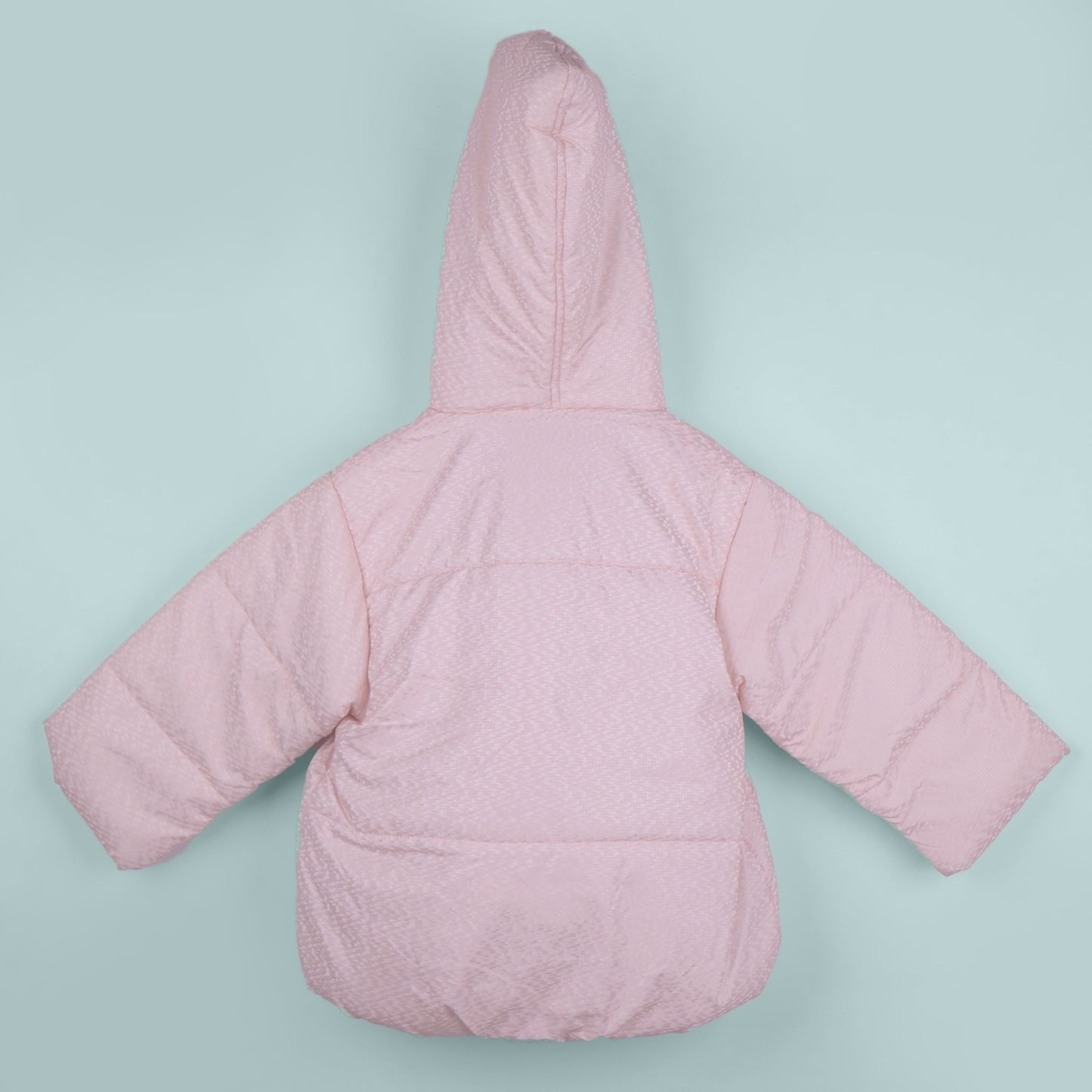 Little Kangaroos Girls Full Sleeve Baby Pink Quilted Jacket | Zip Closure for Winter Days