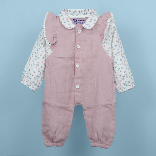 Little Grace – Neo Nate Girls’ Baby Pink Cotton Romper