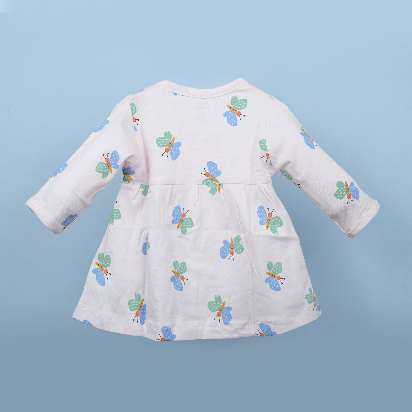 Full-Sleeve Cotton Delight: Front-Button All Over Prints Frock