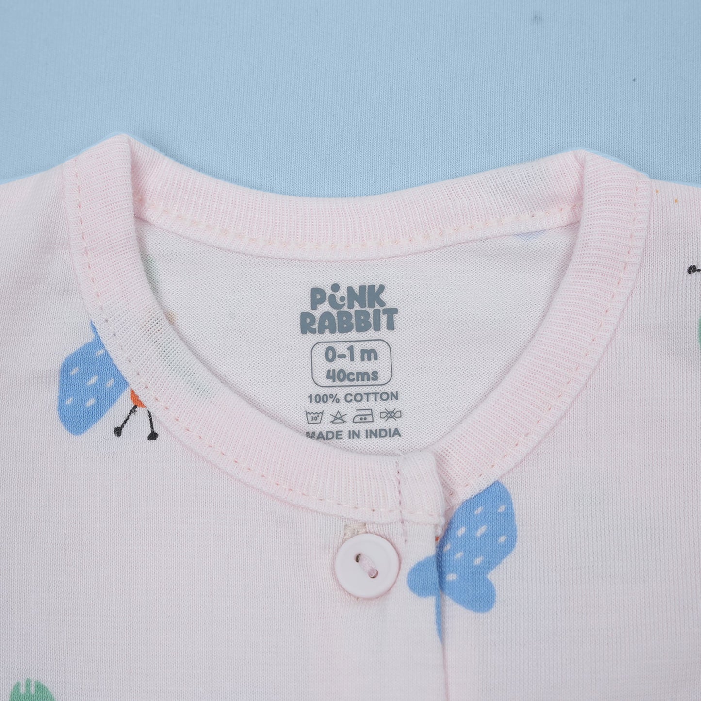 Full-Sleeve Cotton Delight: Front-Button All Over Prints Frock