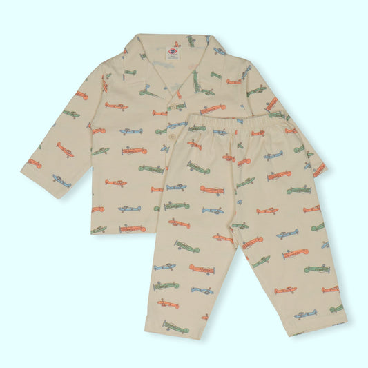 Zero Cozy Ticktock Pyjama Set: Cream Comfort for Dreamy Nights