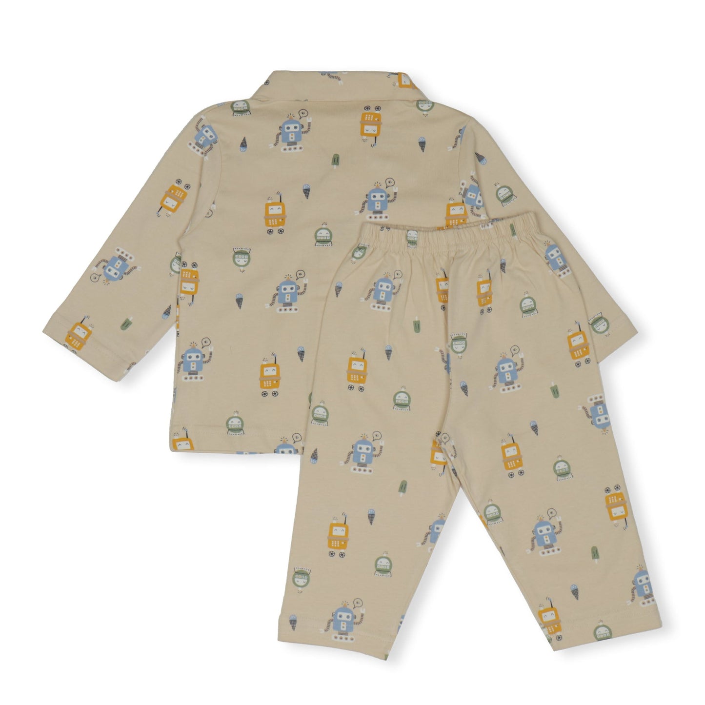 Zero Cuddly Bots: Cozy Creamy Night Pyjama Set