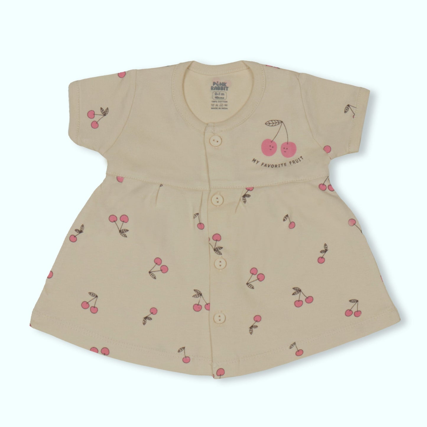 Pink Rabbit Creamy Cherry Cap-Sleeve Breeze Dress