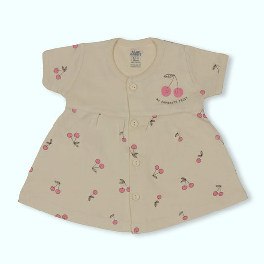 Pink Rabbit Creamy Cherry Cap-Sleeve Breeze Dress
