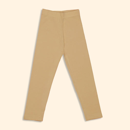 Body Care Girls Cream Cotton Blend Full Length Leggings