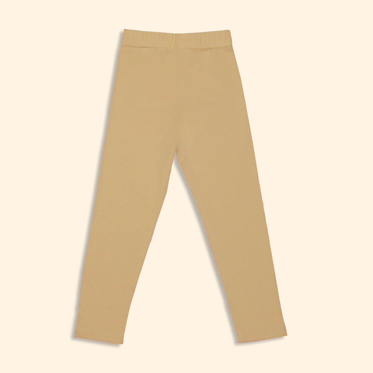 Body Care Girls Cream Cotton Blend Full Length Leggings