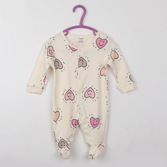 Cucumber Cream Romper for Kids | All-Over Print, Half Sleeve, Extra Soft Winter Wear