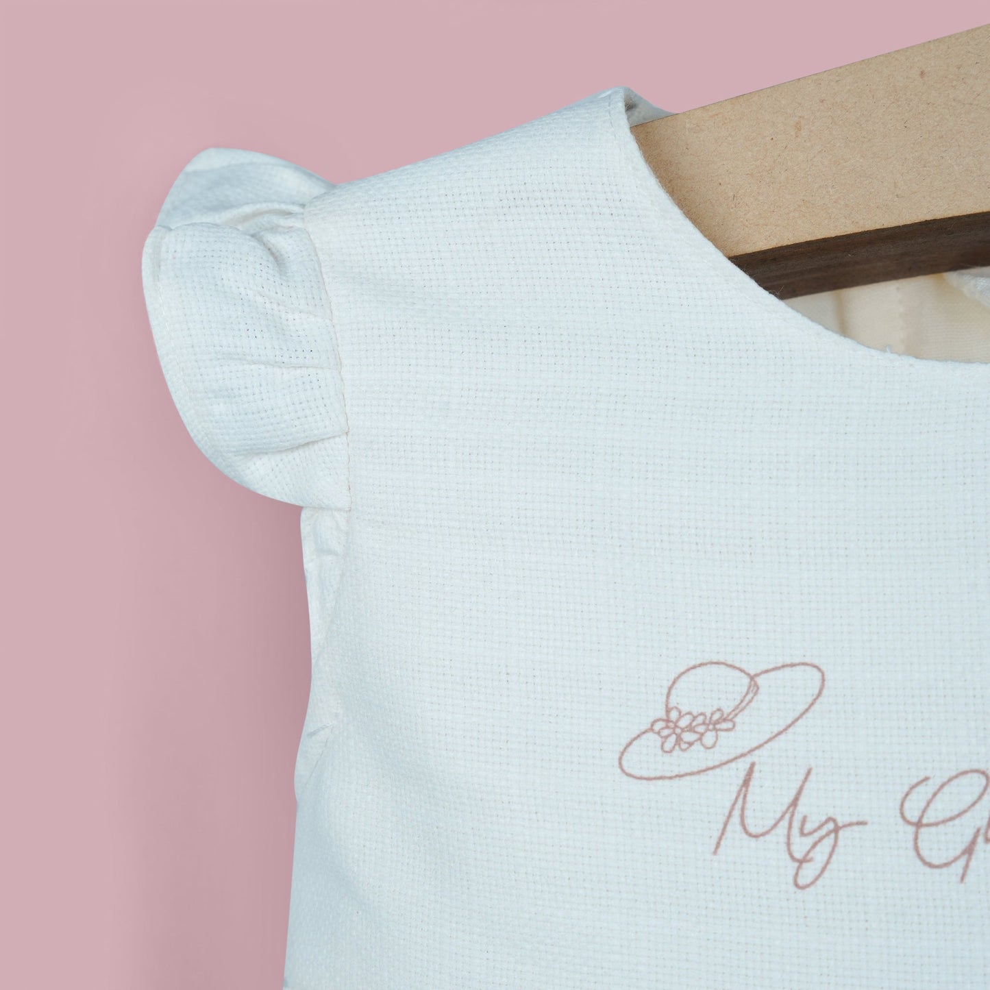 Orrigany Cream Cotton Frock – Playful Summer Party Dress for Girls,  Cute Ghibli Farm Print
