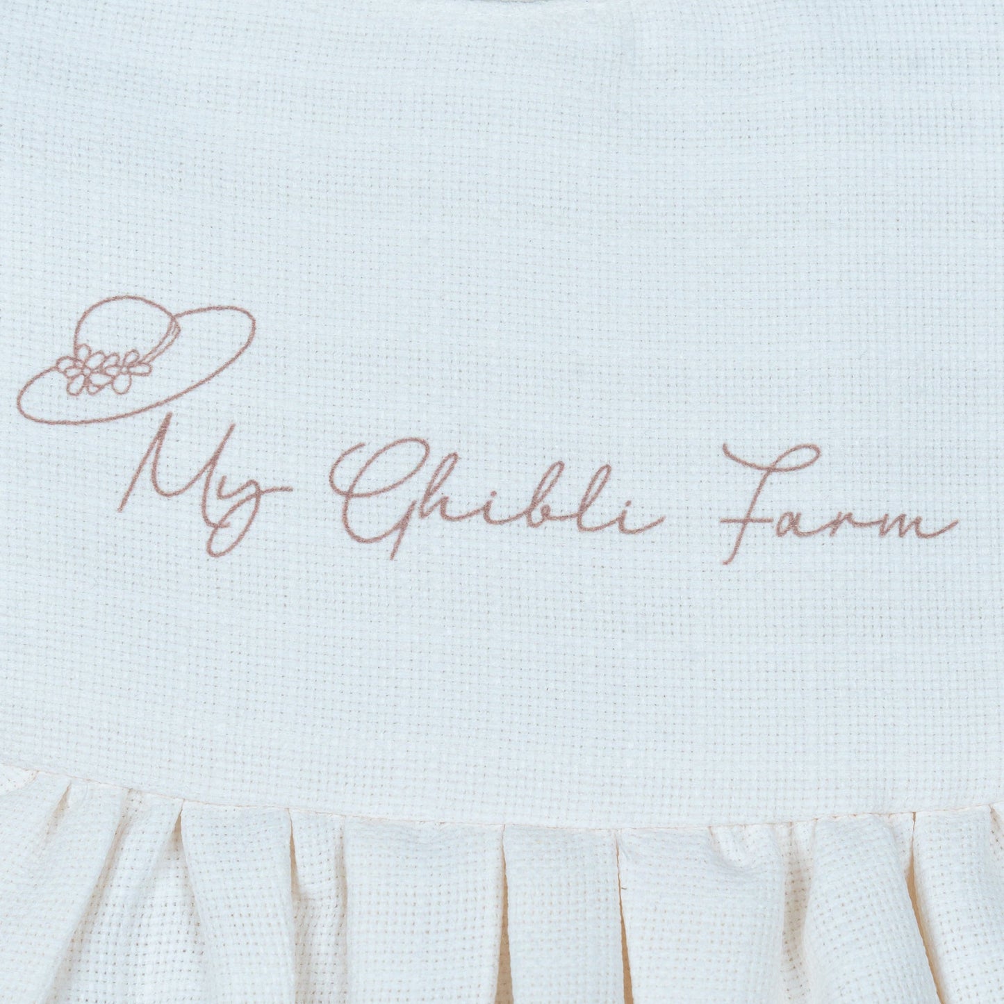 Orrigany Cream Cotton Frock – Playful Summer Party Dress for Girls,  Cute Ghibli Farm Print