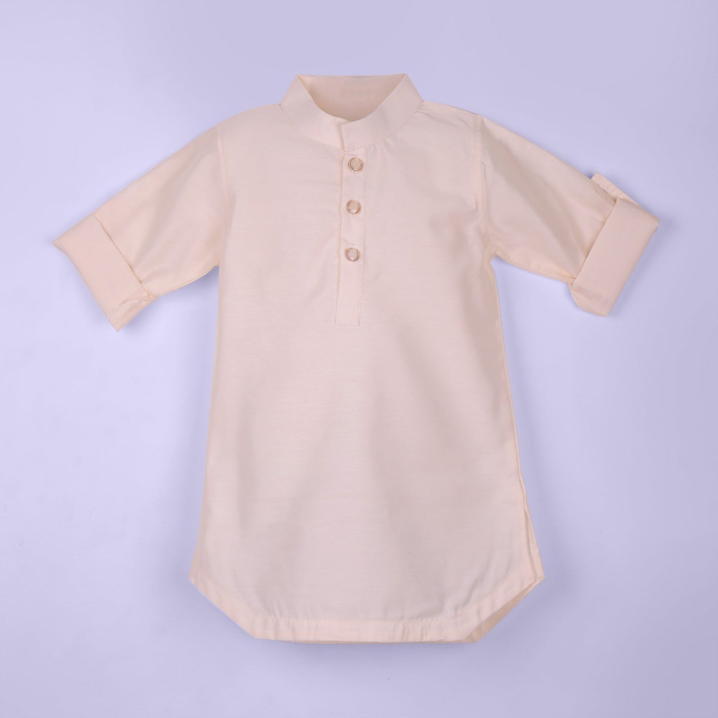 Classic Cream – Boys’ Kurta Pyjama with Striped & Embellished Jacket