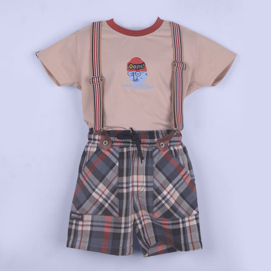 Cool in Cream – Boys’ Space Theme T-Shirt & Shorts Set