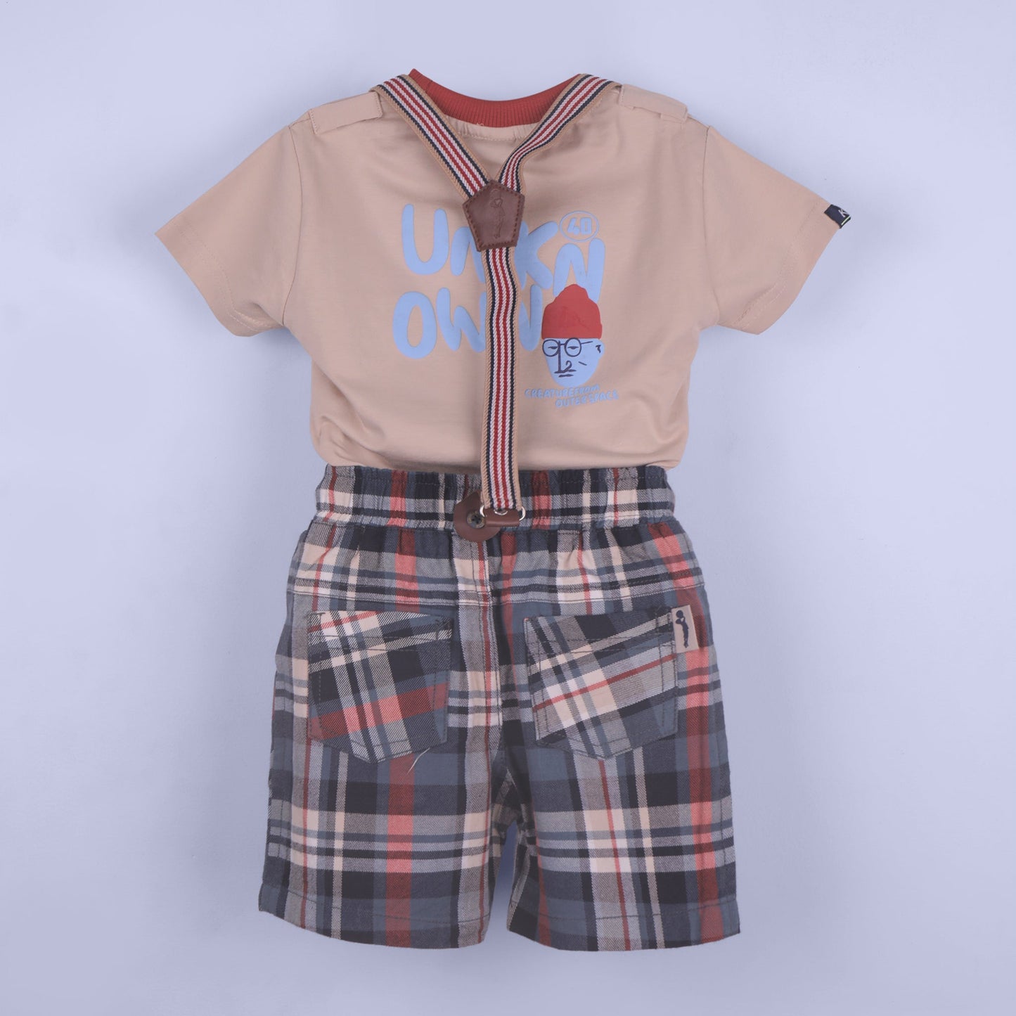 Cool in Cream – Boys’ Space Theme T-Shirt & Shorts Set