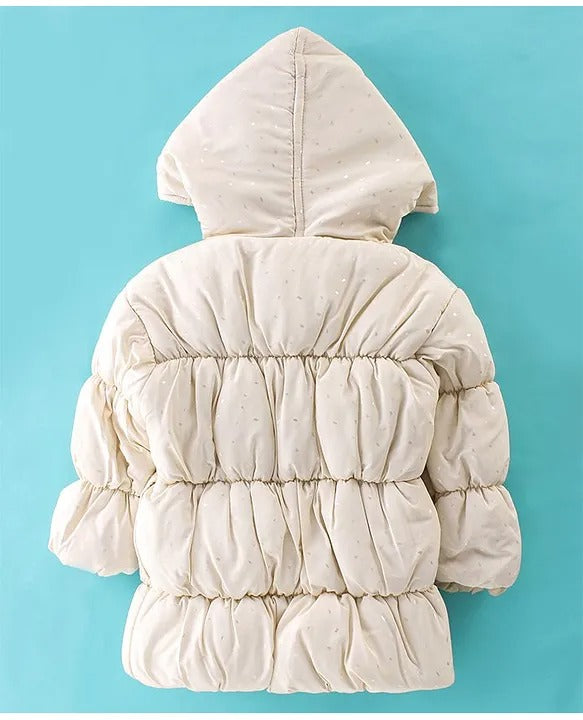 Winter Sparkle – Girls’ Cream Quilted Jacket & Sling Bag Set