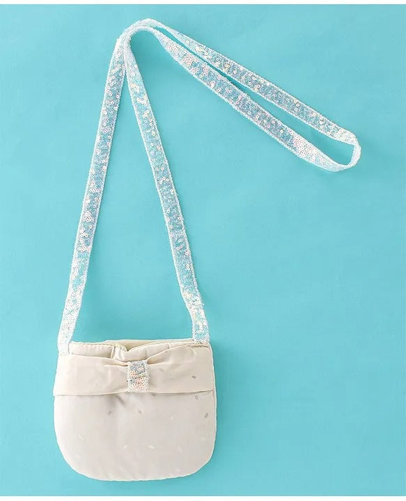 Winter Sparkle – Girls’ Cream Quilted Jacket & Sling Bag Set