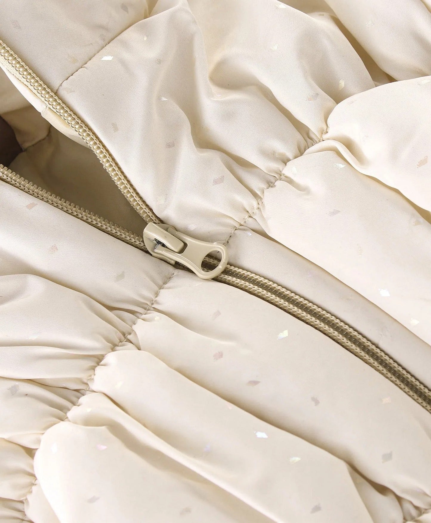 Winter Sparkle – Girls’ Cream Quilted Jacket & Sling Bag Set