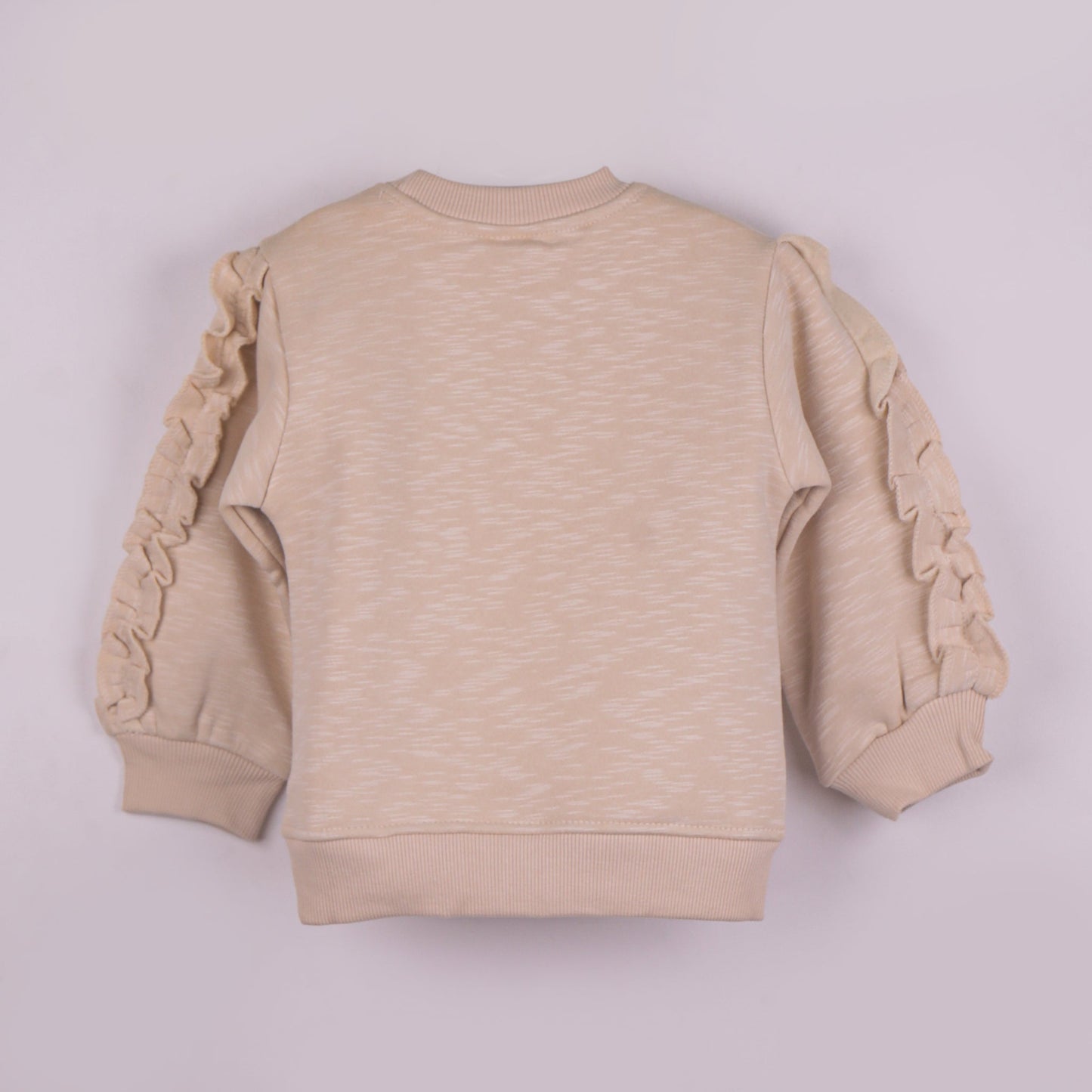Bloom with Joy – Girls’ Cream Round Neck Sweatshirt