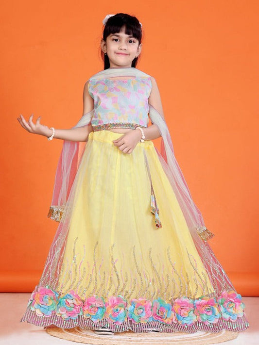 Color Splash Celebration: Satyam Fab Multicolor Choli & Lemon Lehenga for Festival Fun