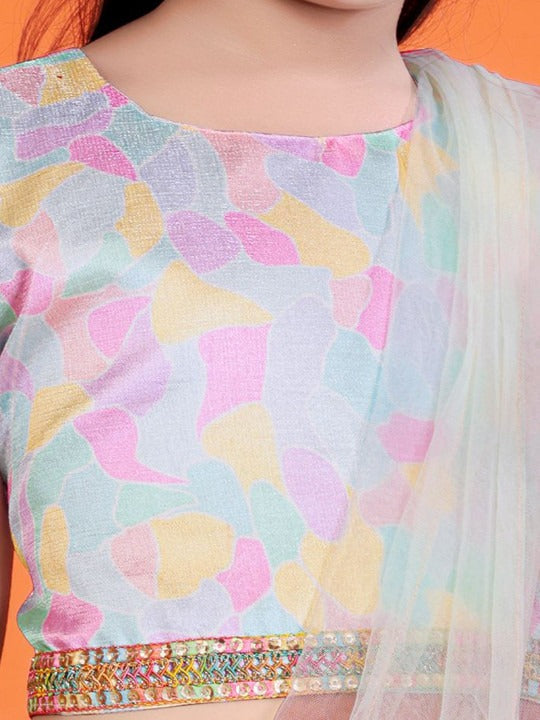 Color Splash Celebration: Satyam Fab Multicolor Choli & Lemon Lehenga for Festival Fun