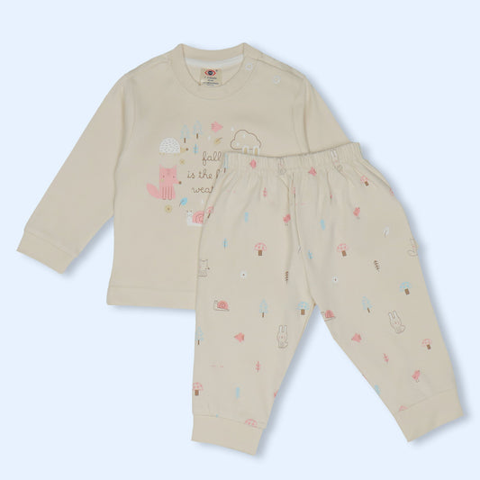 Cozy Critter Dreams: Zero's Warm & Whimsical PJ Sets in Light Peach