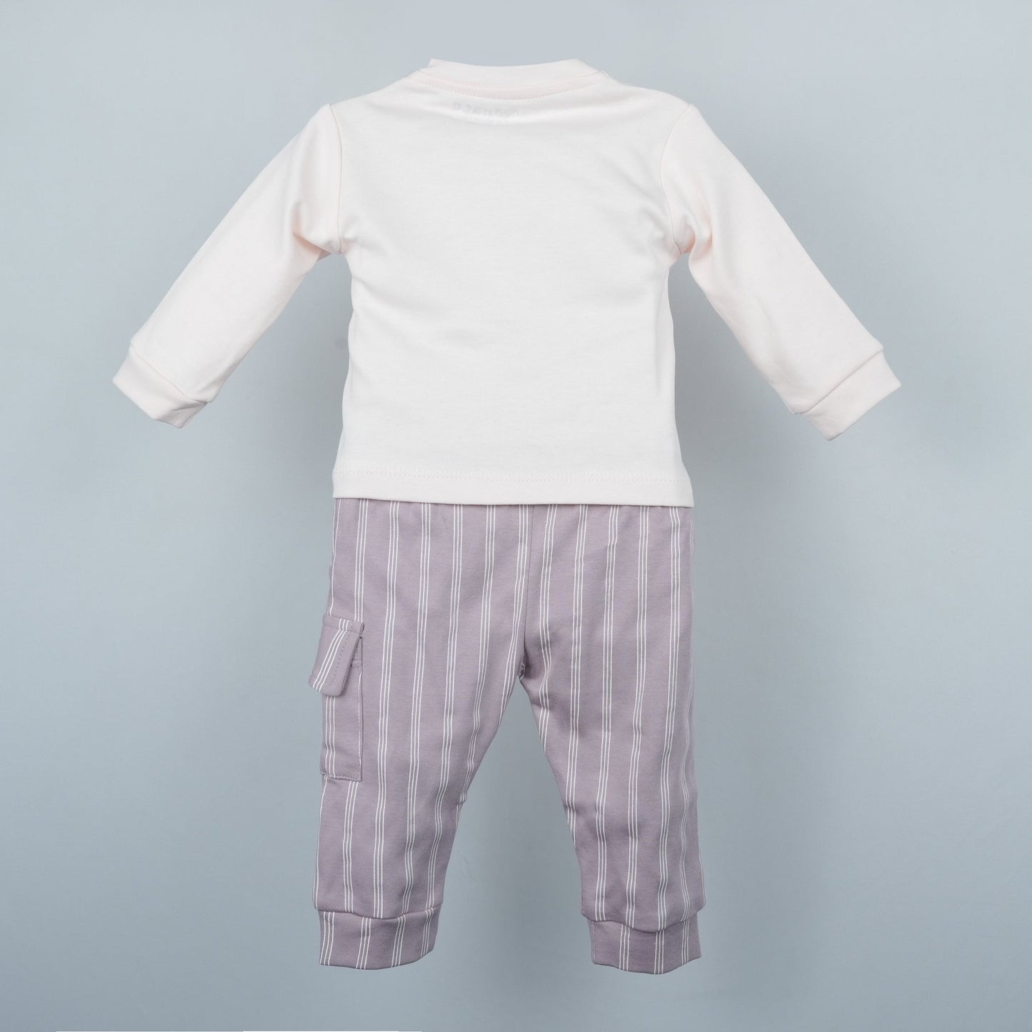 Cozy & Cute: Neo Nate Unisex Jogger Set in Light Peach with ‘SMILE’ Embroidery