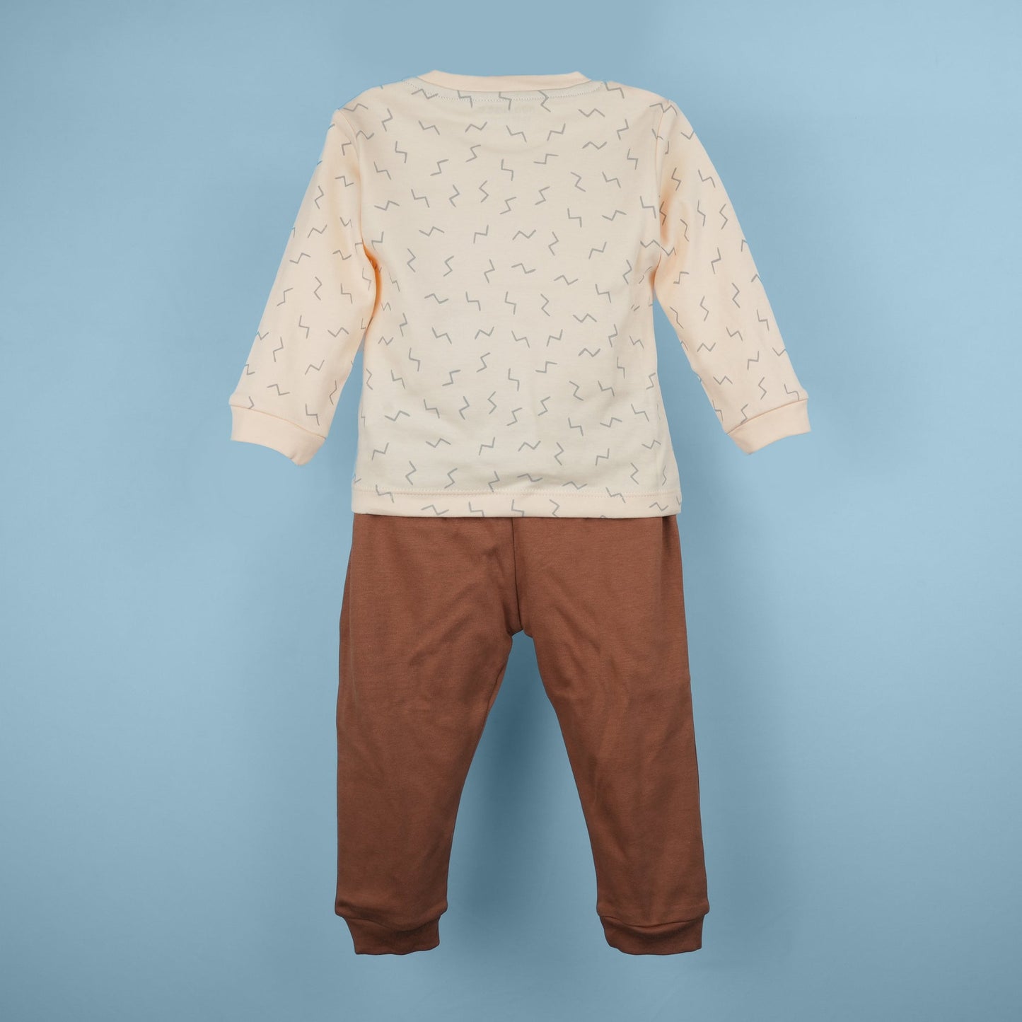 "Sweet Home" Snuggler: Light Peach Cotton Full-Sleeve Set