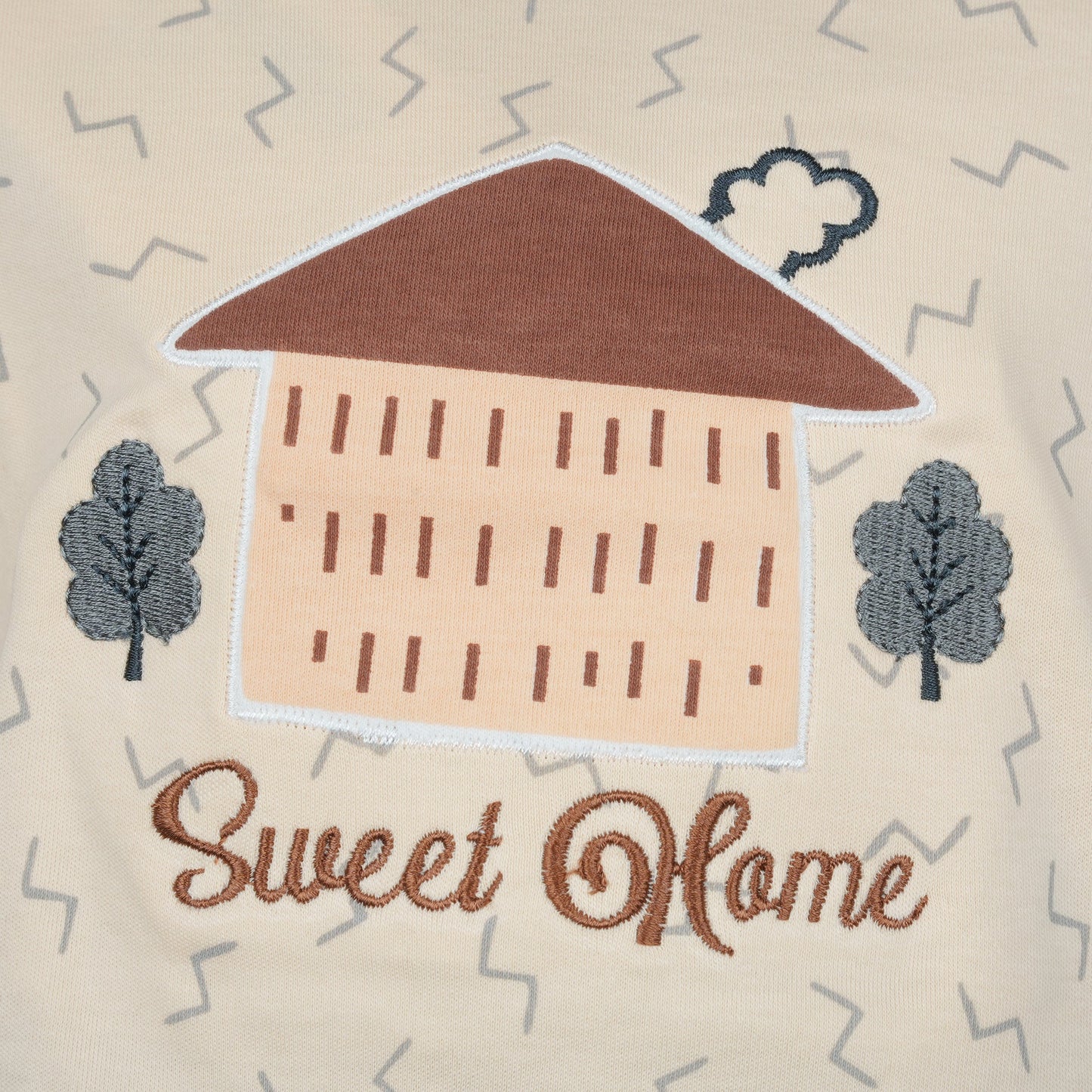 "Sweet Home" Snuggler: Light Peach Cotton Full-Sleeve Set