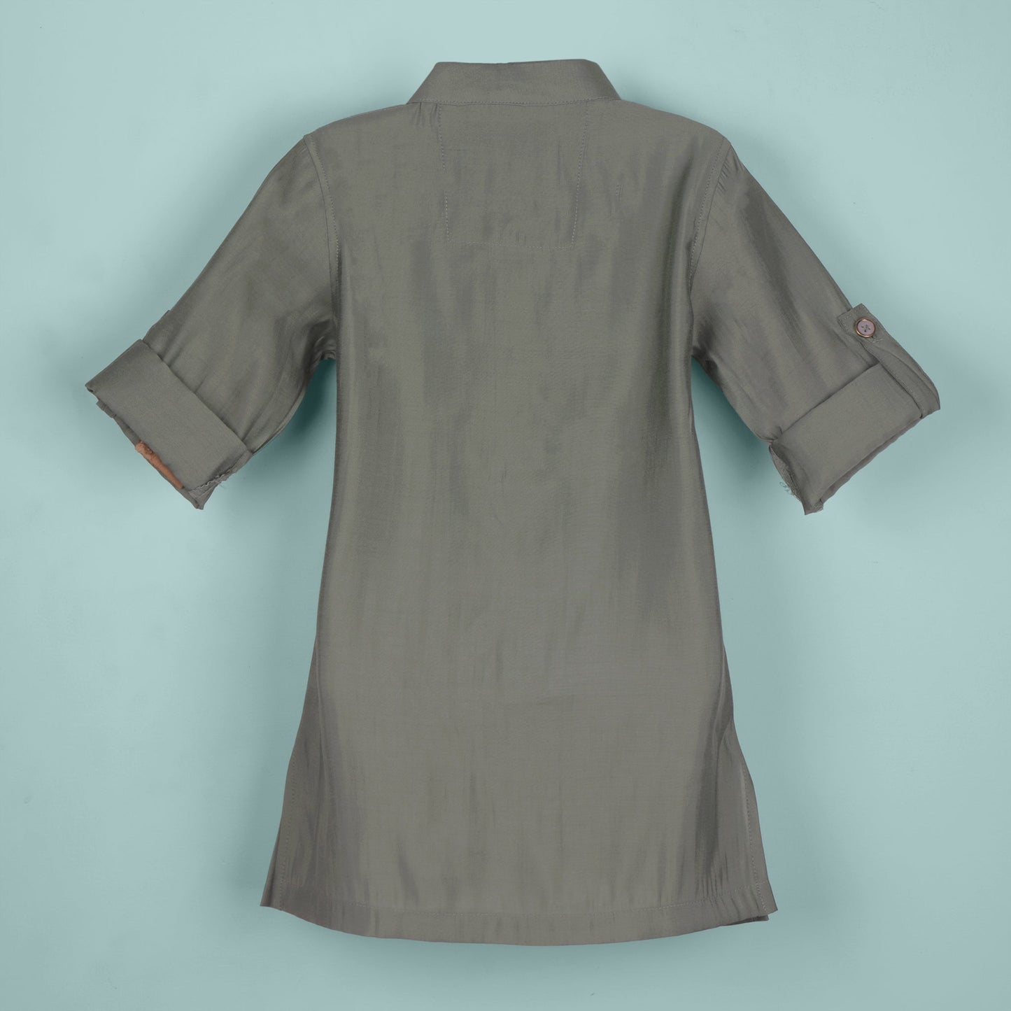 Elegant Olive Green Boys’ Kurta Pyjama with Embroidered Jacket