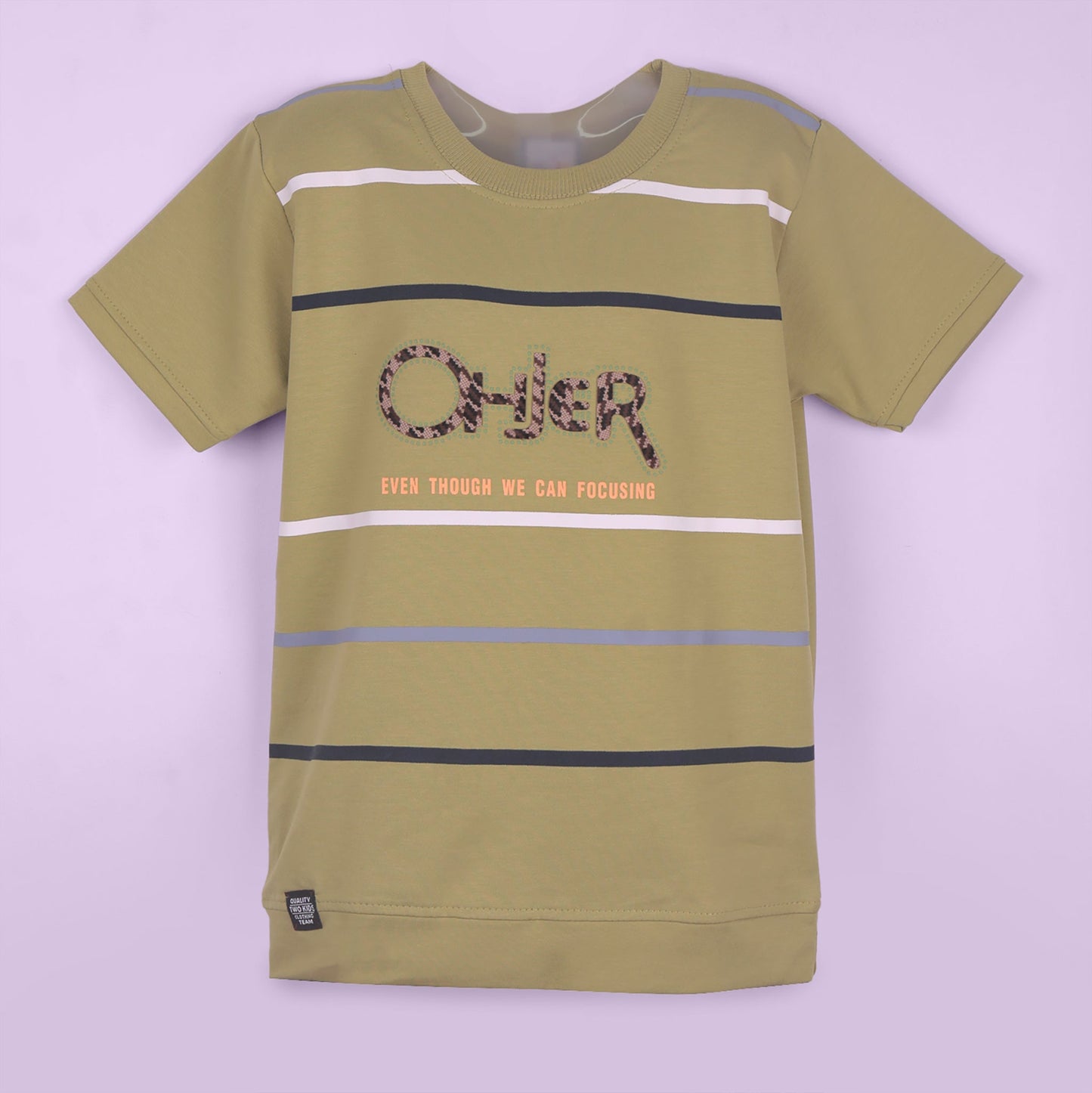 Playful Prints – Boys’ Olive Green Full Sleeve Tee & Capris Set