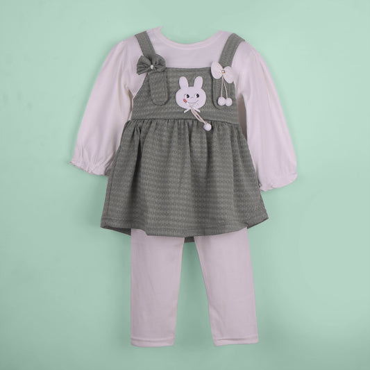 Forest Fairy – Olive Green Full Sleeve Frock Set