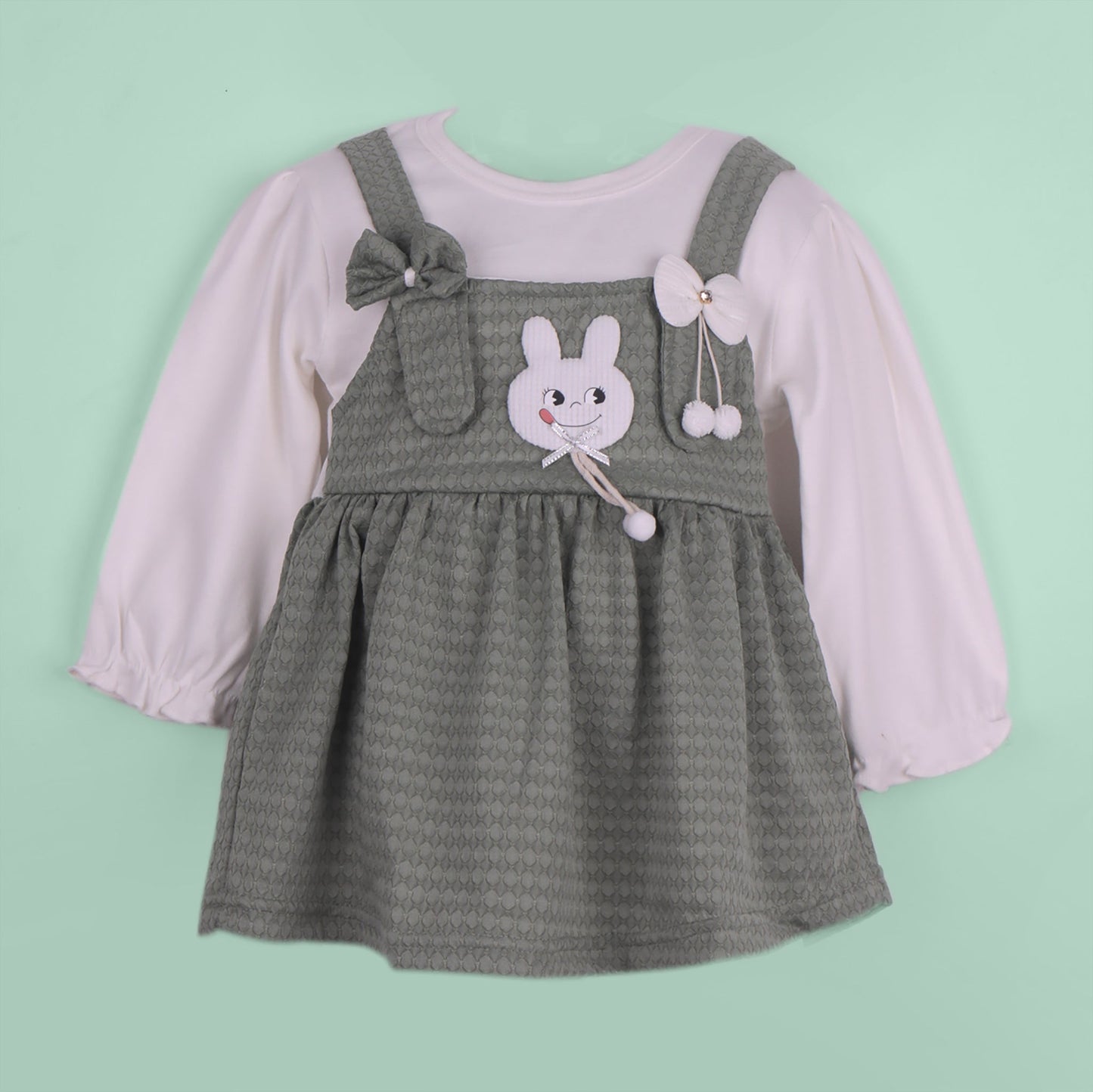 Forest Fairy – Olive Green Full Sleeve Frock Set
