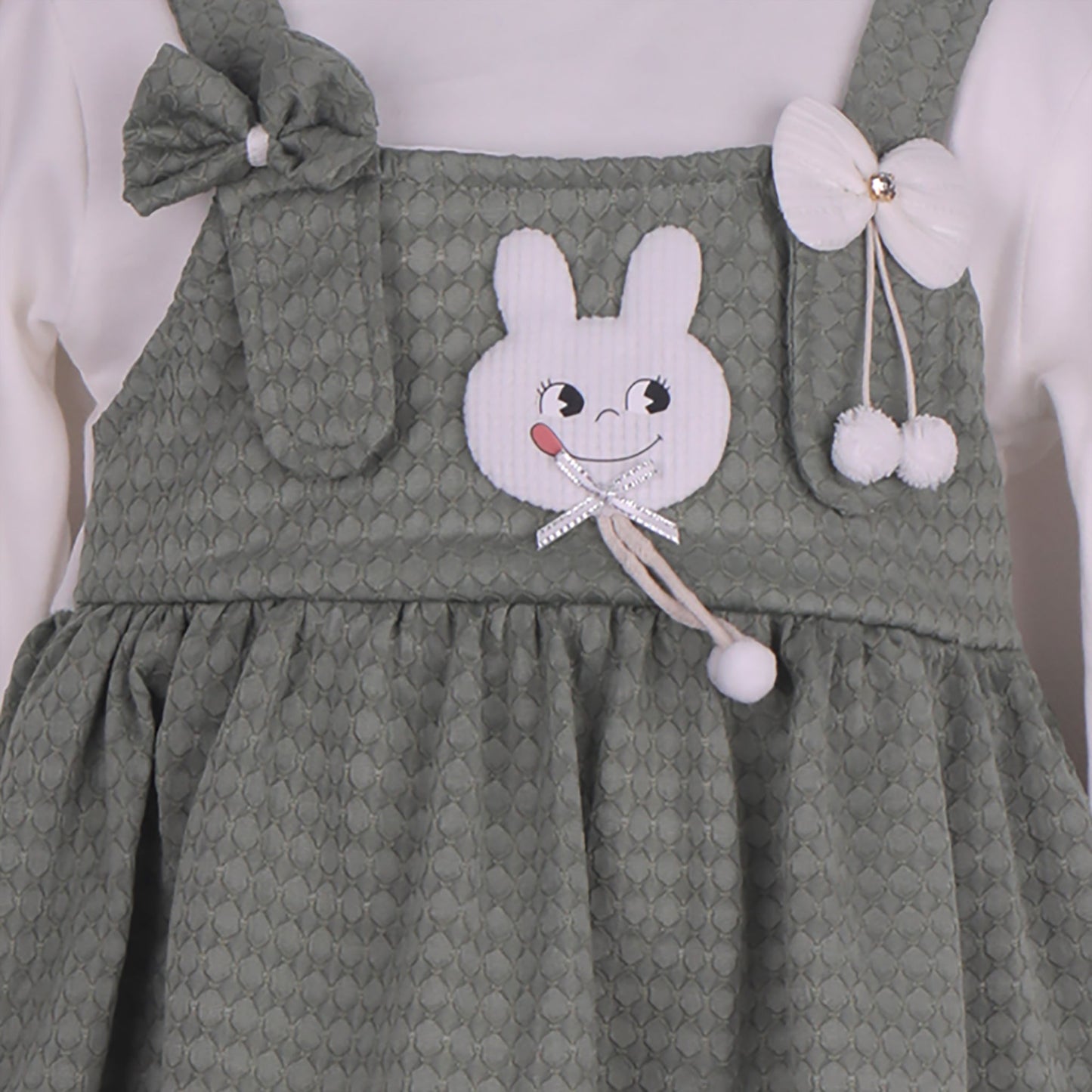 Forest Fairy – Olive Green Full Sleeve Frock Set