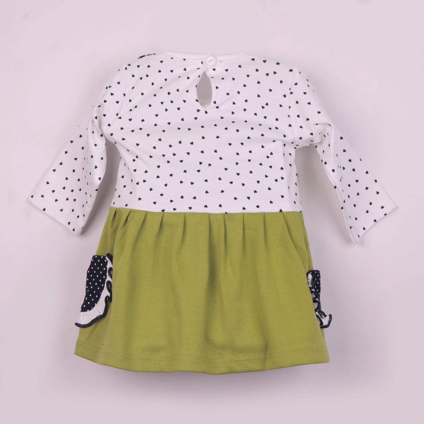 Playful Olive Green Frock & Leggings – Comfortable Cotton Blend