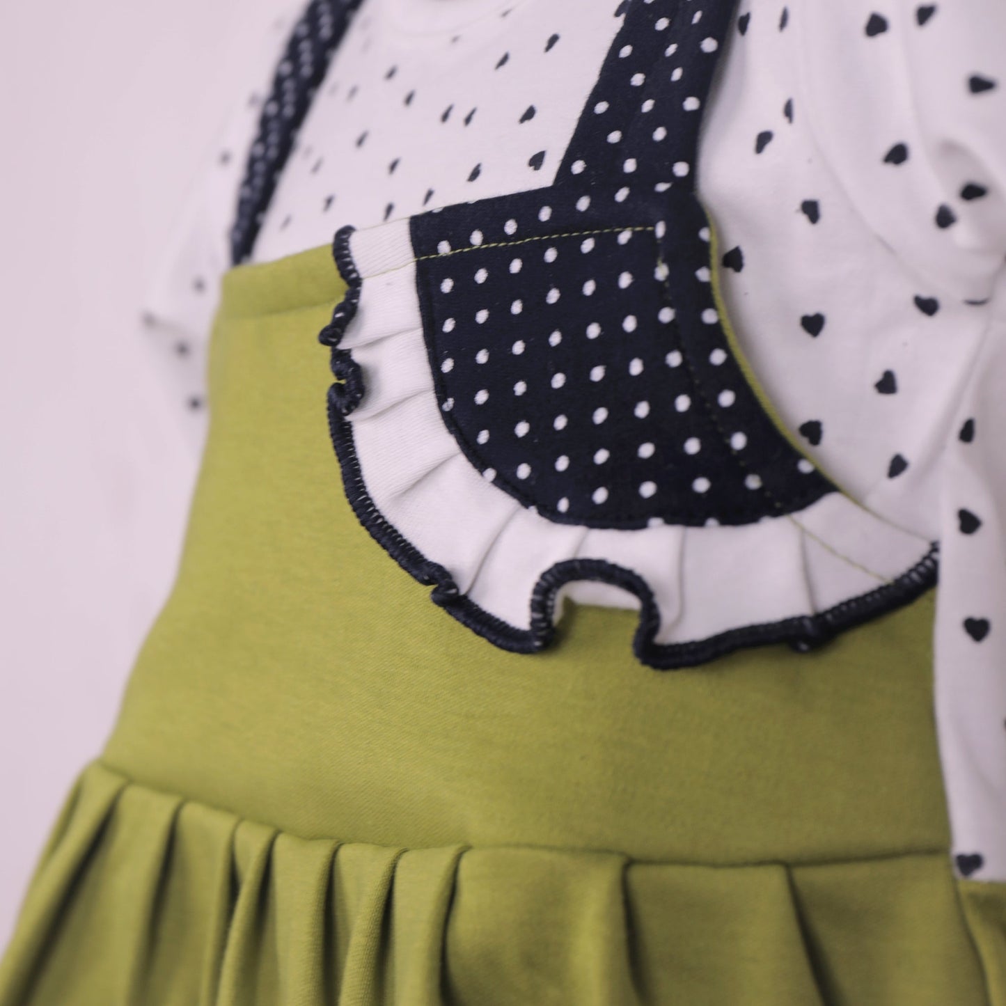 Playful Olive Green Frock & Leggings – Comfortable Cotton Blend
