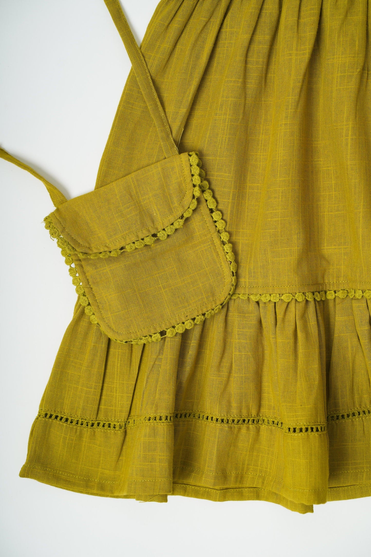 Little Fashionista – Olive Green Party Frock by Peekaaboo