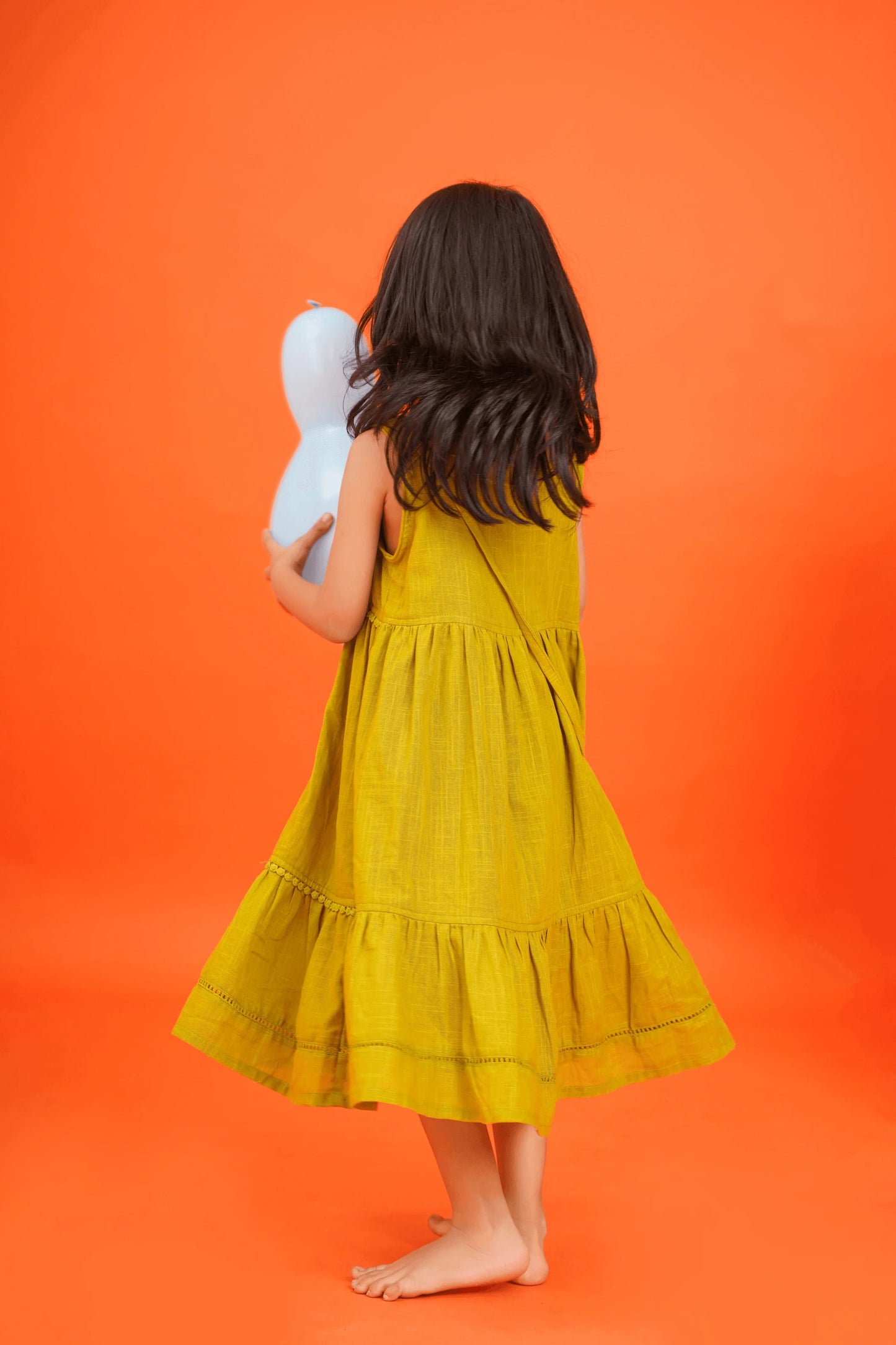 Little Fashionista – Olive Green Party Frock by Peekaaboo