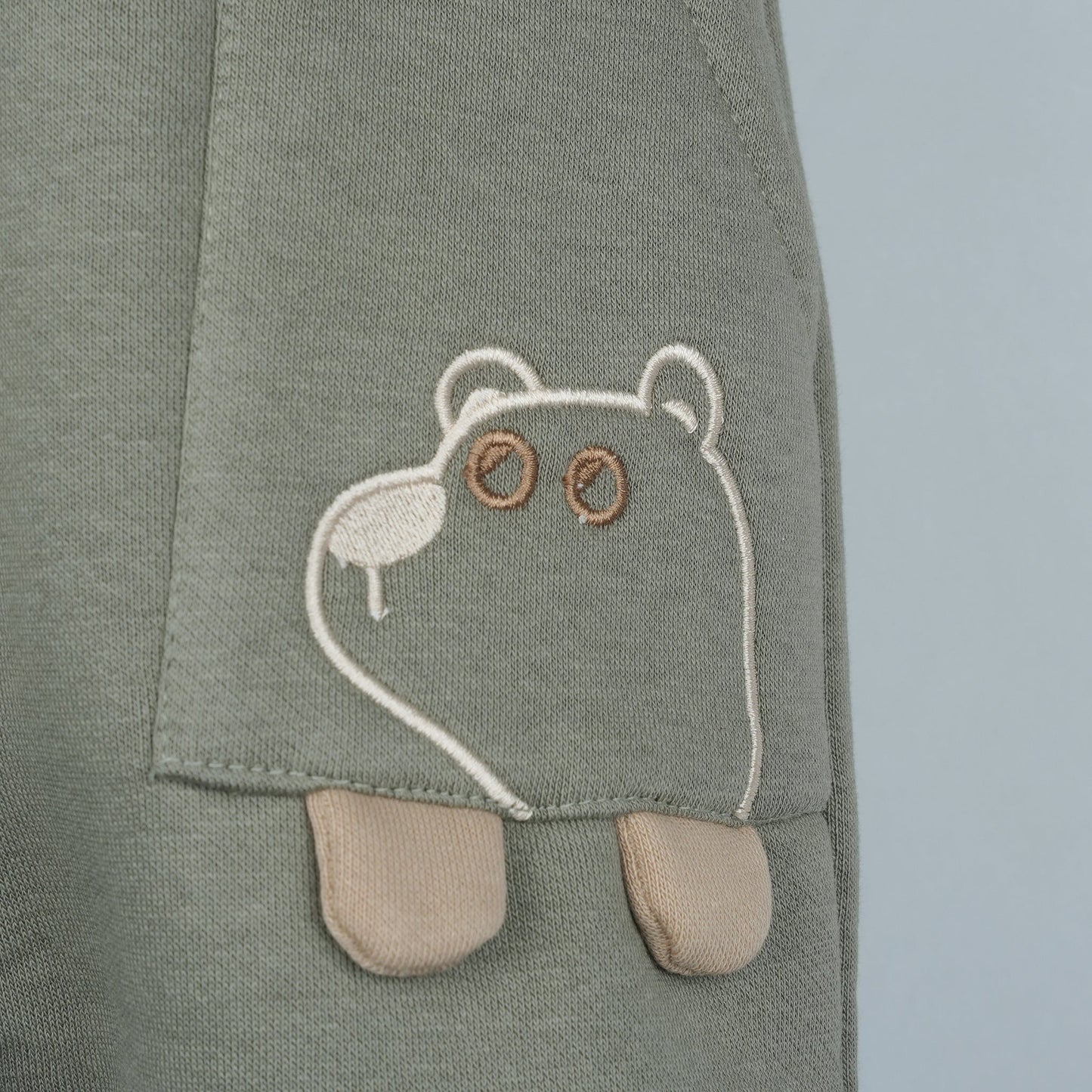 Baby Loon Boy's Comfort+ Embroidered Track Pant (Olive Green)