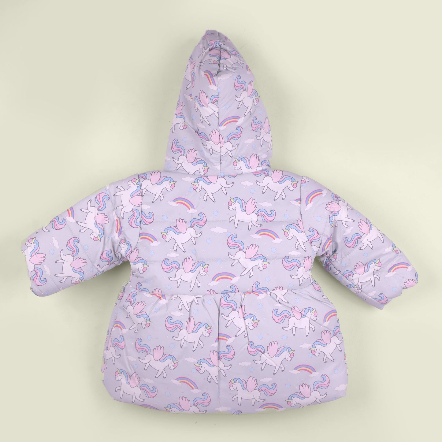 Snuggle Up Outdoors: Little Kangaroos Light Grey Quilted Jacket for Girls