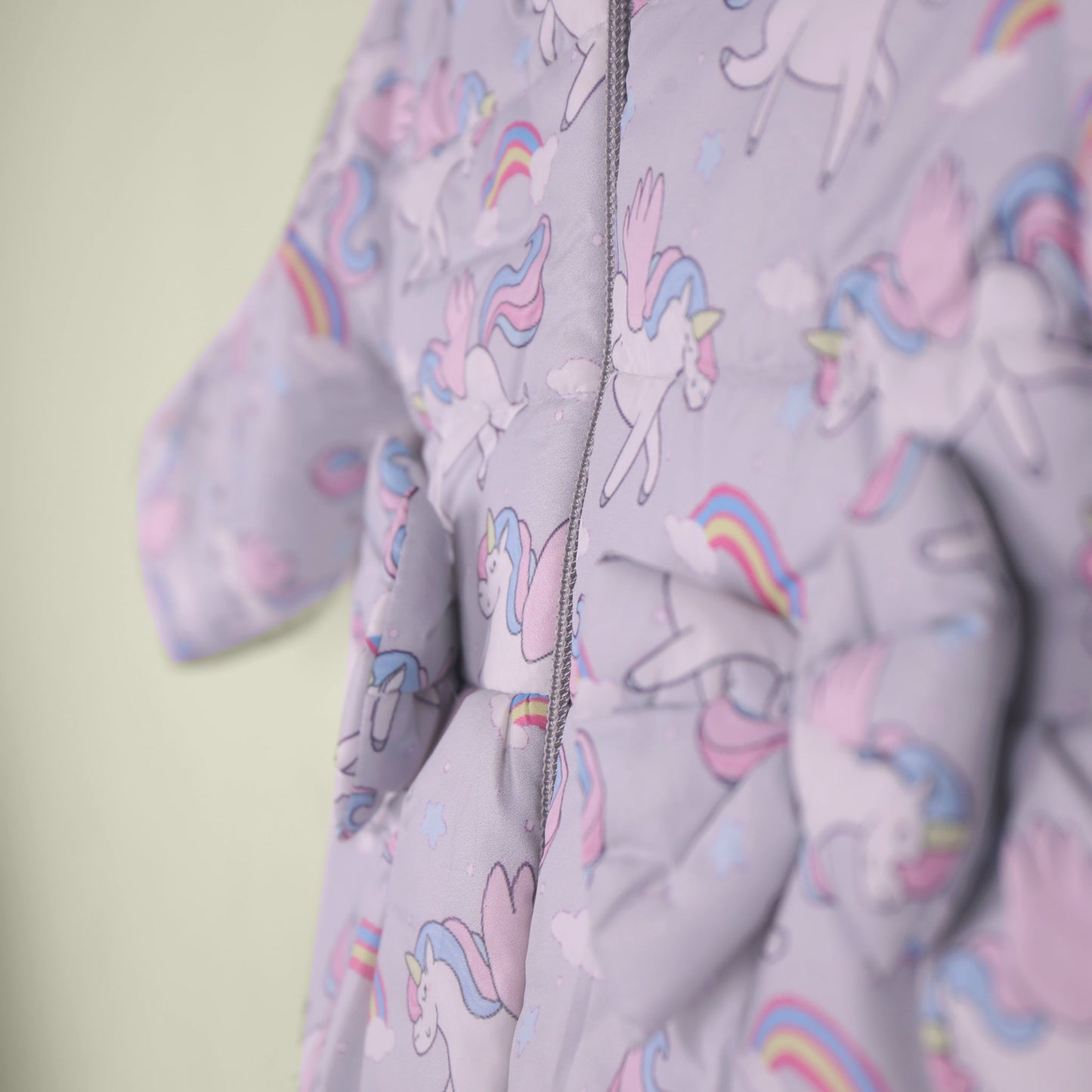 Snuggle Up Outdoors: Little Kangaroos Light Grey Quilted Jacket for Girls