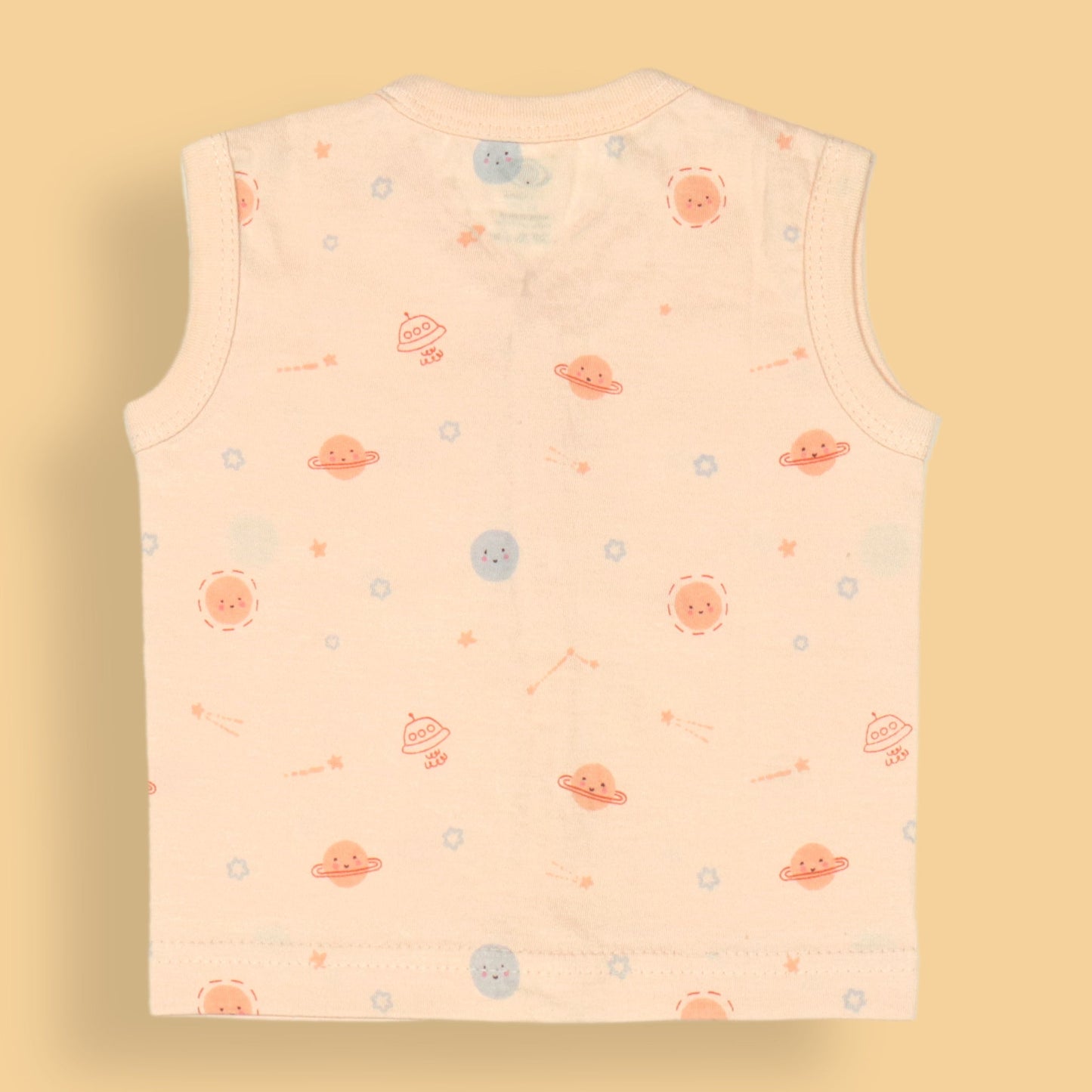 Zero's Cozy Crew Jhabla - Soft Sleeveless Shirt Sprinkled with Anchors, Bears & Space Fun (Pack of 3)