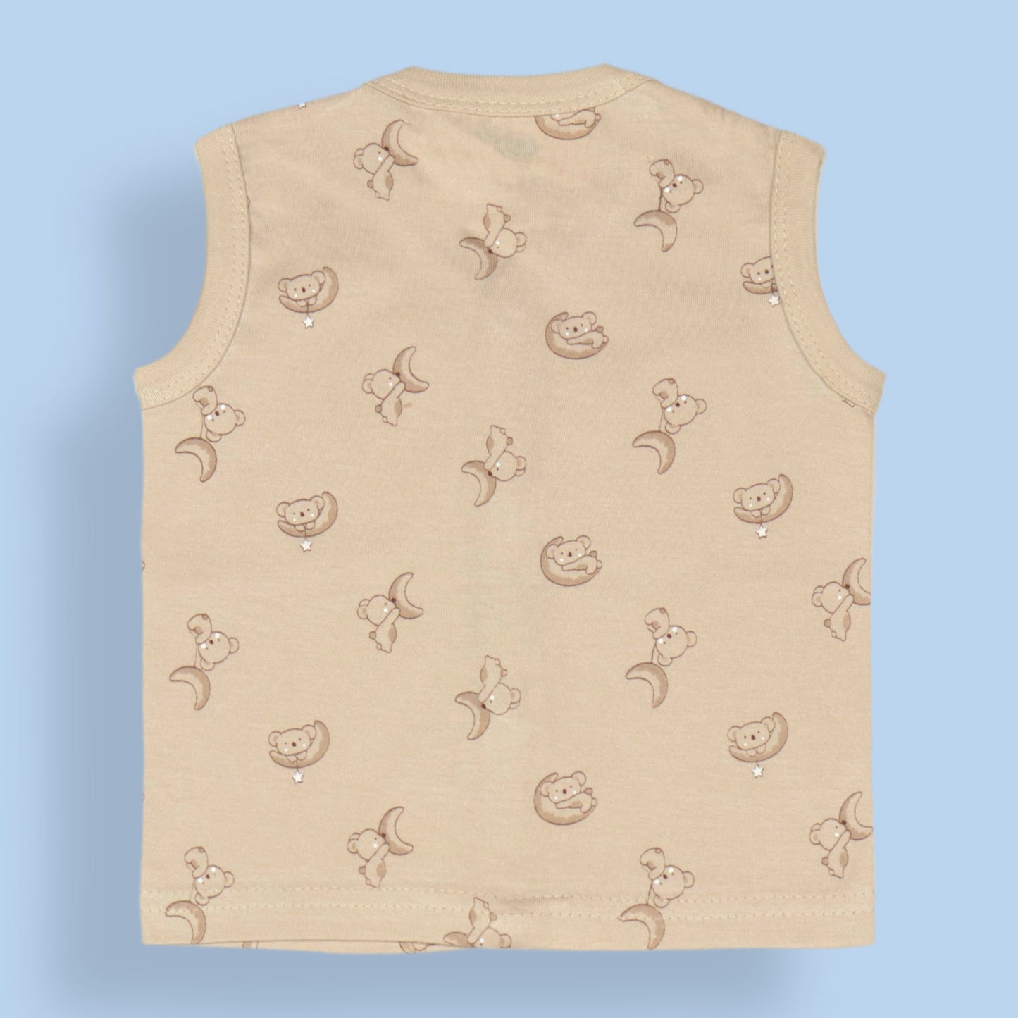 Zero's Cozy Crew Jhabla - Soft Sleeveless Shirt Sprinkled with Anchors, Bears & Space Fun (Pack of 3)