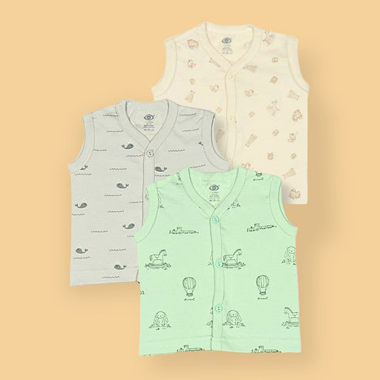 Zero Snug Seas Soft Vest - playtime-ready with sea critters and cozy cotton! - Pack of 3