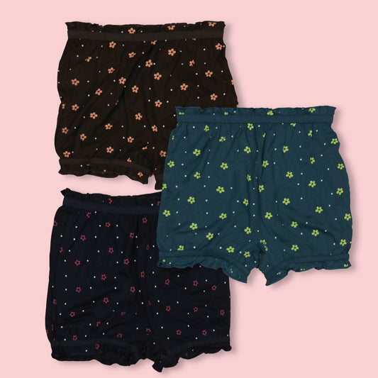 Body Care Girls Printed Cotton Blend Bloomers Pack of 3