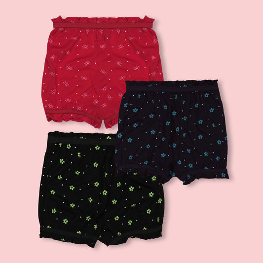 Body Care Girls Printed Cotton Blend Bloomers Pack of 3