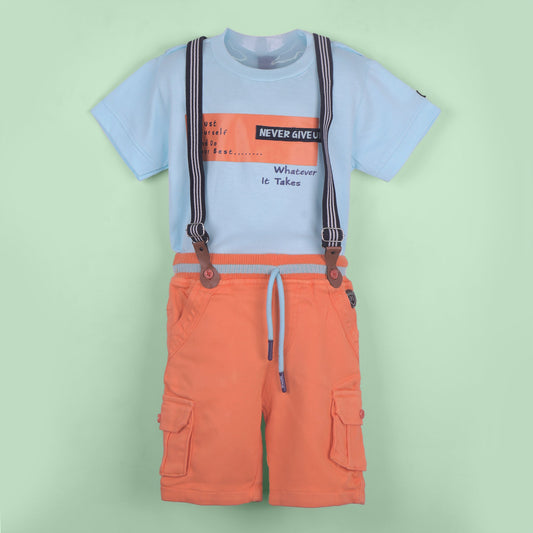 Everyday Cool – Boys’ Turquoise Motivational Print Outfit