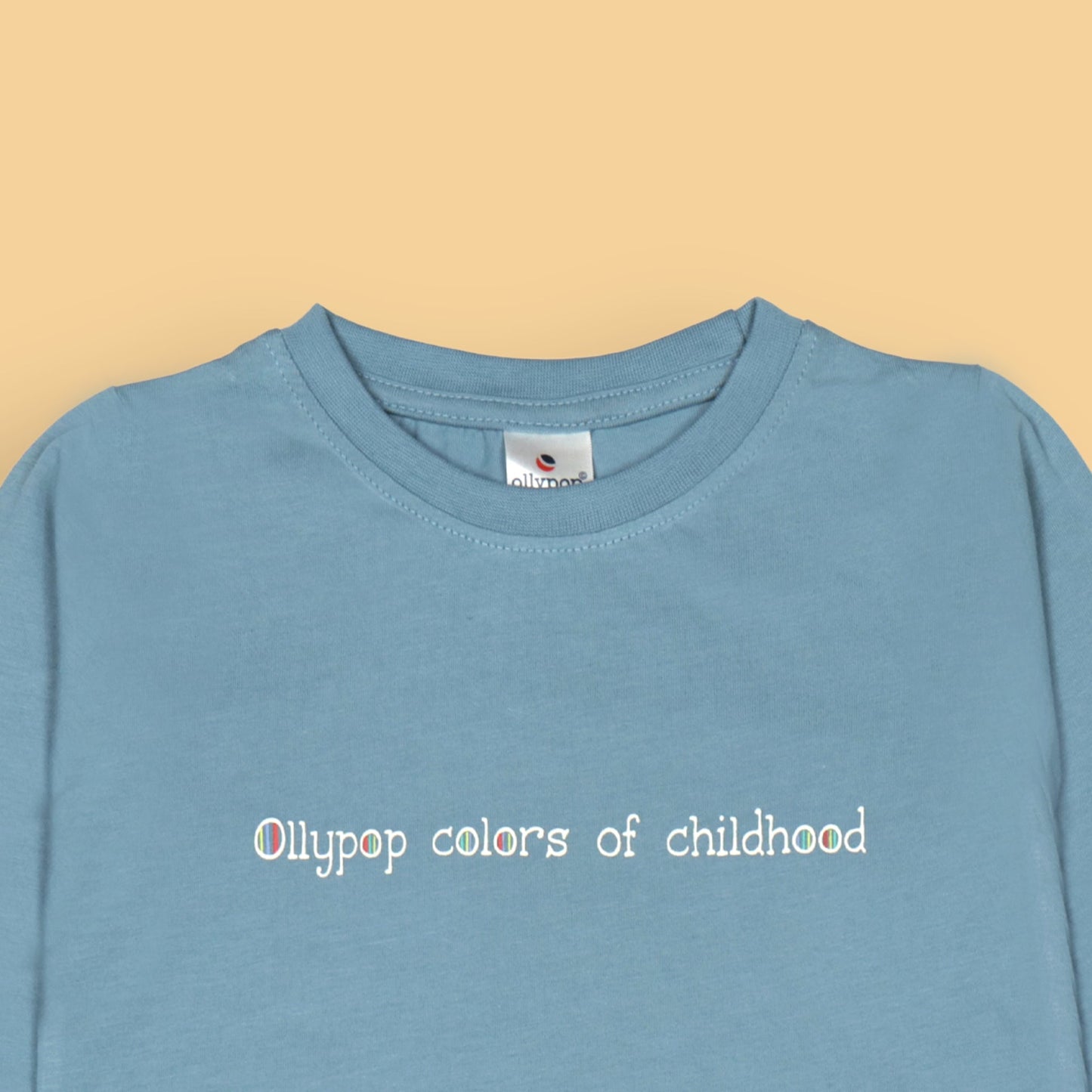 Ollypop Essentials T-Shirt – Breezy Breathable Sinker, Full Sleeves, Placement Print for Happy Kids (Teal Blue)